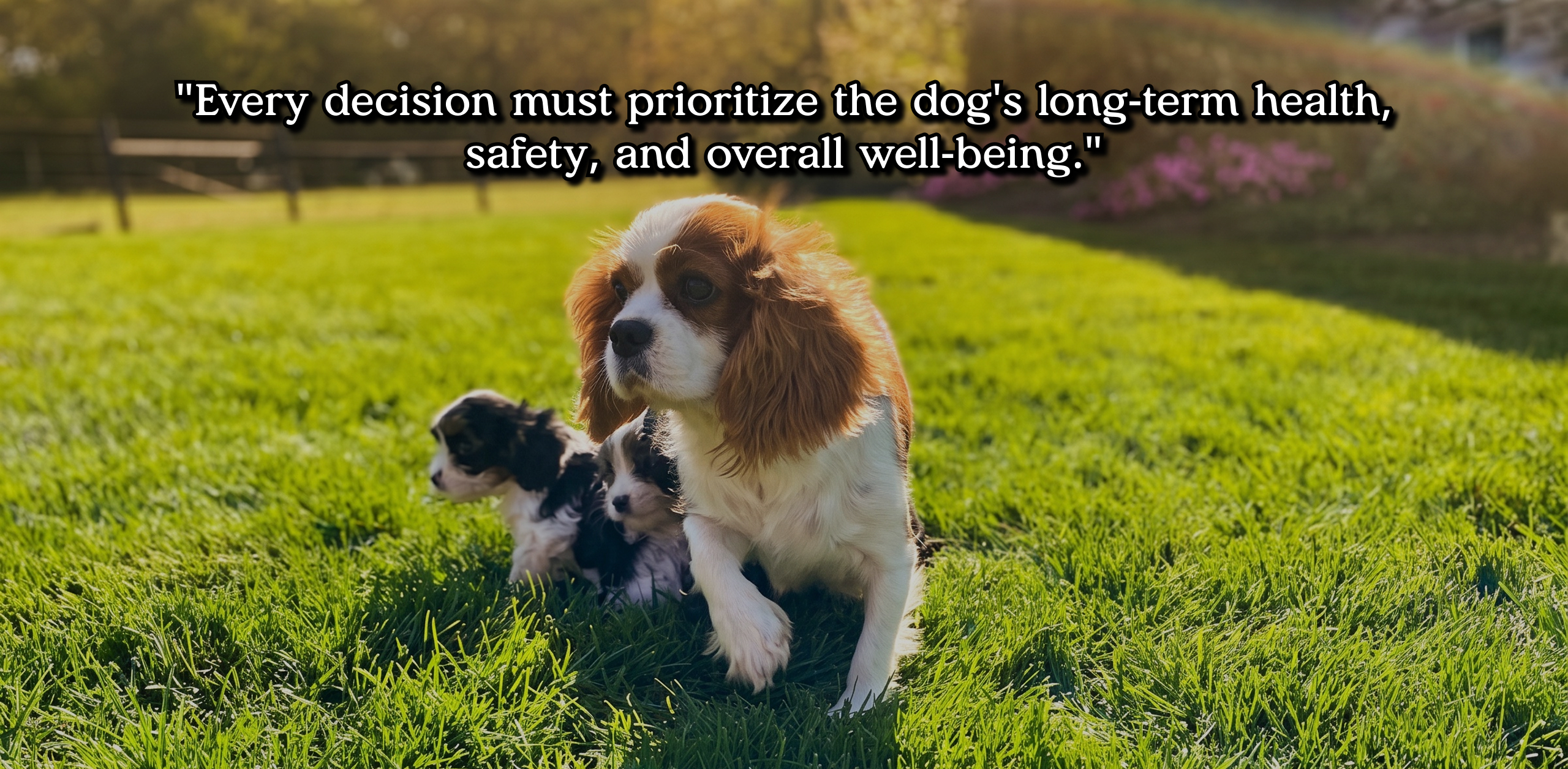 Every decision must prioritize the dog's long-term health, safety, and overall well-being.