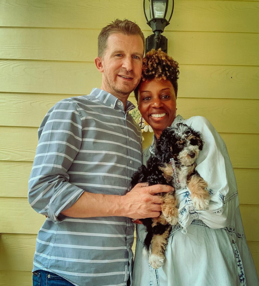 Mini Bernedoodle Being Cute