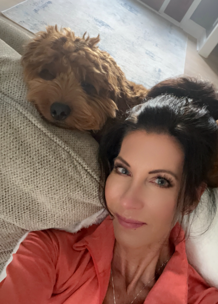 Mini Goldendoodle Being Cute