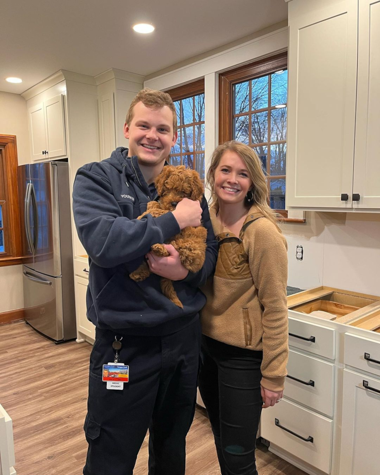 Mini Goldendoodle Being Cute